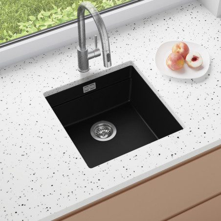 Multifunktional Einbecken Granit-Unterbauspüle ohne Abtropffläche Coral 50 Low Level