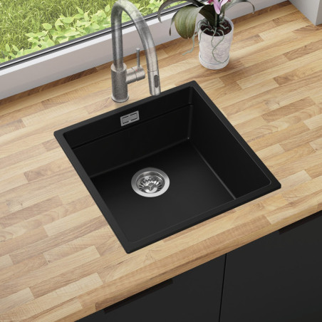 Multifunktional Einbecken Granitspüle ohne Abtropffläche Coral 50 Low Level Thin
