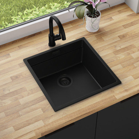 Multifunktional Einbecken Granitspüle ohne Abtropffläche Coral 50 Low Level Thin