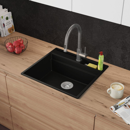 Multifunktional Einbecken Granitspüle ohne Abtropffläche Rubin 60 Clean Zone Two Levels - mit Platz für Zubehör