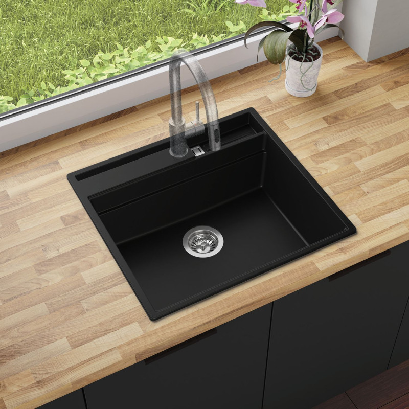 Multifunktional Einbecken Granitspüle ohne Abtropffläche Rubin 60 Clean Zone Two Levels - mit Platz für Zubehör